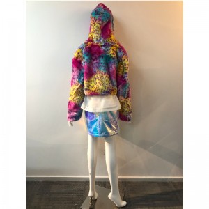 DAMEN FARBIGER KURZPELZMANTEL RLWF0006