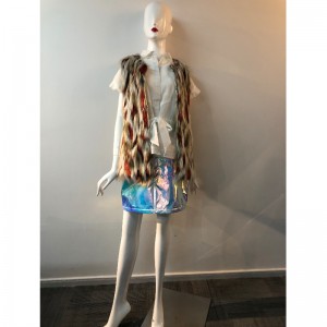 DAMEN FARBIGES PELZ GILET RLWF0012