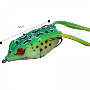 Silikon Donnerfrosch simuliert Lei Frosch Straßenköder falschen Köder Doppelhaken schwarzen Köder schwarzen Fisch spezialisiert auf das Töten von Fanggeräten