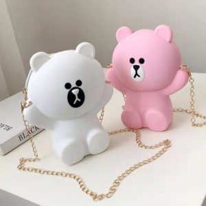 Silikonkarikaturbeutel-Mädchentasche nette Silikonhandytasche tragen schräge Umhängetasche der einzelnen Schulter der Persönlichkeitskette