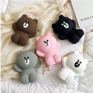 Silikonkarikaturbeutel-Mädchentasche nette Silikonhandytasche tragen schräge Umhängetasche der einzelnen Schulter der Persönlichkeitskette