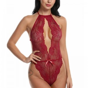 Sexy Dessous für Frauen Teddy One Piece Lace Babydoll Body Rose-Team