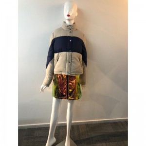 KONTRASTIERTER HOCHKRAGEN-MANTEL DER DAMEN RLWPC0046