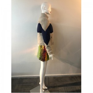 KONTRASTIERTER HOCHKRAGEN-MANTEL DER DAMEN RLWPC0046