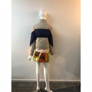 KONTRASTIERTER HOCHKRAGEN-MANTEL DER DAMEN RLWPC0046