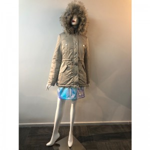 DAMEN CHAMPAGNER KAPUZENMANTEL RLWPC0059