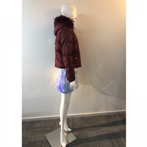 DAMEN BURGUNDER KAPUZENMANTEL RLWPC0066