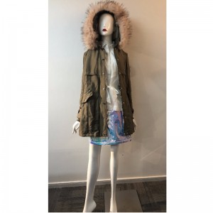 KHAKI-KAPUZENMANTEL DER DAMEN RLWPC0074