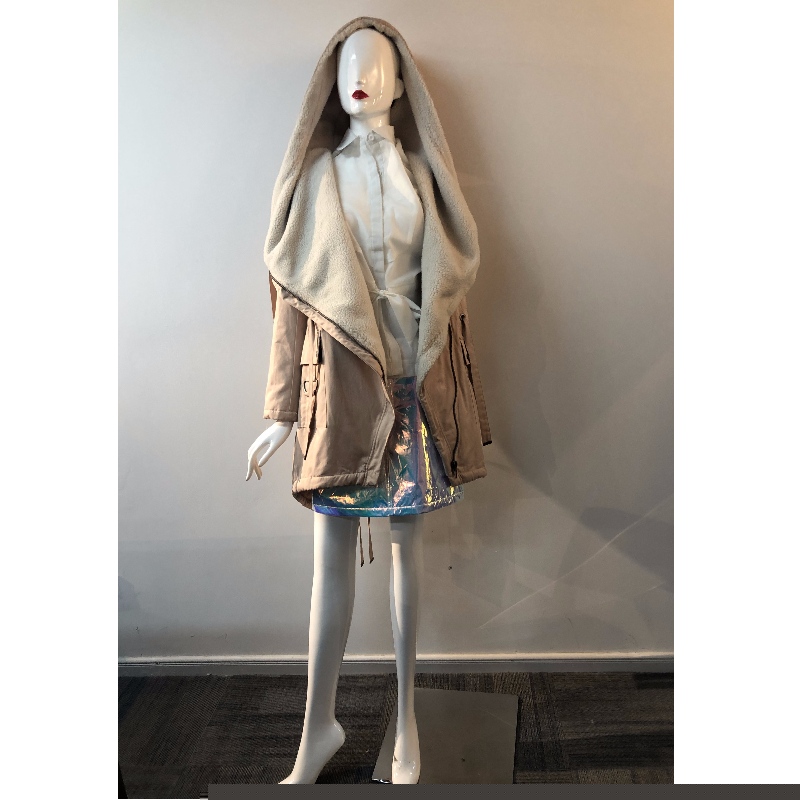 WASSERFALL-PARKA DER DAMEN MIT BORG-FUTTER IN ROSA RLWPC0075