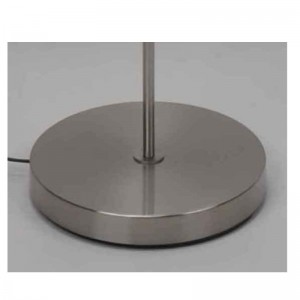 Moderne Stehlampe mit Stoffschirm, schwarzer Schirm innen gold