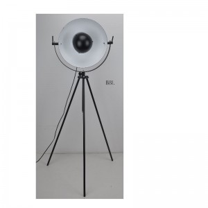 LED-Stativ-Stehleuchte mit Höhen- und Tiefenverstellung, mattschwarzer Schirm innen weiß