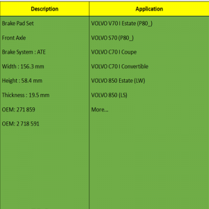 Bremsbeläge (OE: 271 859, OE: 2 718 591)