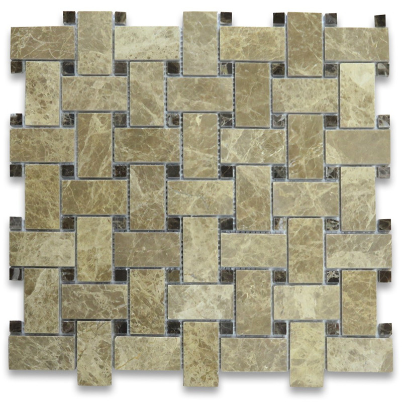 Emperador Light 2x4 Grand Brick U-Bahn Mosaikfliese poliert