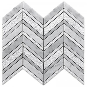 Carrara Bianco geschliffene Chevron Multi Marmor Boden Wand Mosaik