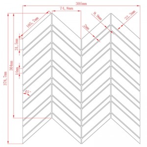 Carrara Bianco geschliffene Chevron Multi Marmor Boden Wand Mosaik