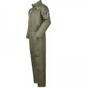 Herren Air Force Fighter Pilot Overall Fluganzug Kostüme für Erwachsene mit gestickten Aufnähern und Taschen