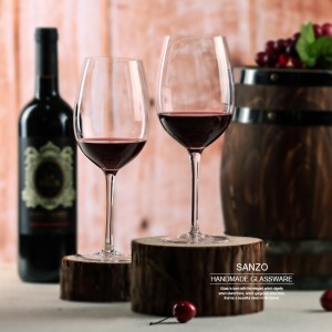 SANZO Acryl schwimmende Weinglas handbemalte stammlose Gläser Cup Matt Letter Decal mundgeblasen