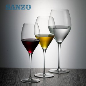 SANZO Black Colored Weinglas Set Handgemachte Bleifreie Kristall Slanted Mouth Glasses Tall Shaped Vase