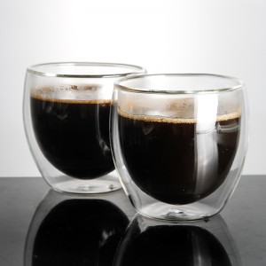 Sanzo handgemachtes hitzebeständiges Borosilikatglas klares doppelwandiges Kaffeeglas Tasse Tee Tasse Kaffeetasse 350ml