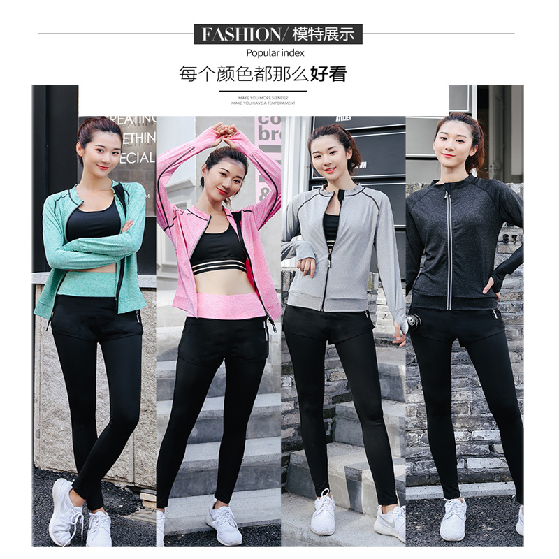 FDMF004-Frauen 5pcs Sport Anzüge Fitness Yoga Running Athletic Trainingsanzüge