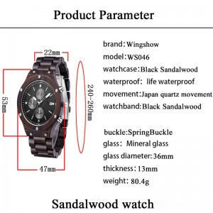 High-End-Boutique Freizeit Unisex DIY natürliche Männer Frauen schwarz Sandale Holz Uhr