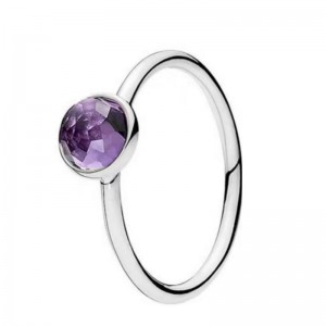 Dunkle Amethyst-Edelsteinfrauenringe aus 925er Sterlingsilber in Champagnerviolett