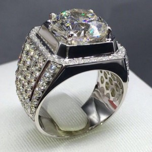Männer Ringe Zirkonia Männer Verlobungsringe 925 Sterling Silber Versprechen Ringe für Männer Herren Trauringe