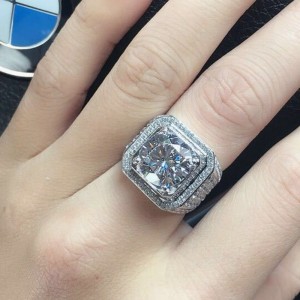 Männer Ringe Zirkonia Männer Verlobungsringe 925 Sterling Silber Versprechen Ringe für Männer Herren Trauringe