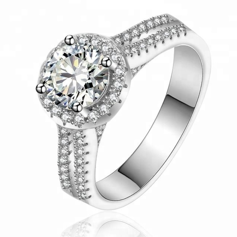 Verlobungsringe Weißgold Zirkonia Ringe Moissanite Ringe versprechen Ringe für Frauen