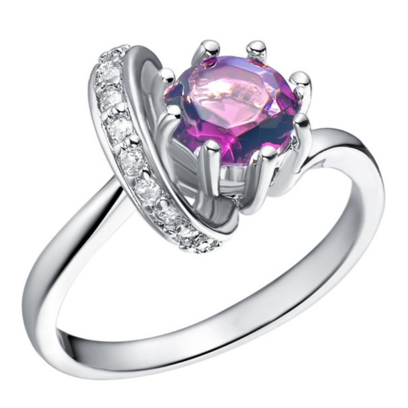 Verlobungsringe für Frauen Amethyst Zirkonia Ringe Rubinringe Versprechen Ringe