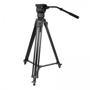 KINGJOY 3-teiliges professionelles Hochleistungs-Videostativ VT-2100L mit Flüssigkeits-Dämpfungskopf VT-3550 für Camcorder