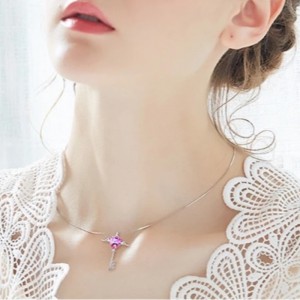 Engelsflügel Halskette Herz Anhänger Liebesbrief Halskette Saphir Amethyst Edelstein Halskette für Frauen 925 Sterling Silber