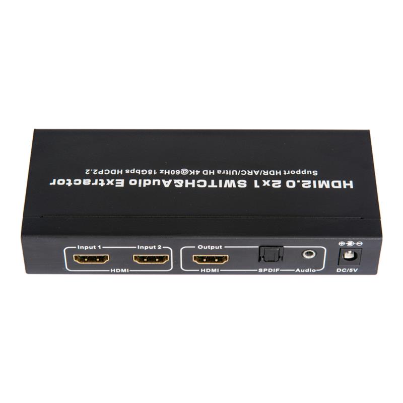 V2.0 HDMI 2x1 Switcher & Audio Extractor Unterstützung ARC Ultra HD 4Kx2K @ 60Hz HDCP2.2 18Gbps