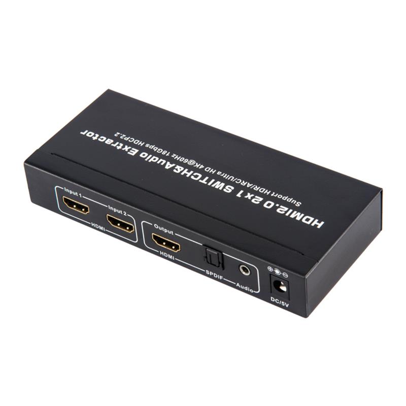 V2.0 HDMI 2x1 Switcher & Audio Extractor Unterstützung ARC Ultra HD 4Kx2K @ 60Hz HDCP2.2 18Gbps