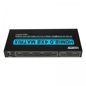 V2.0 HDMI 4x2 Matrix Unterstützung Ultra HD 4Kx2K @ 60Hz HDCP2.2 18Gbps Mit Audio Extractor
