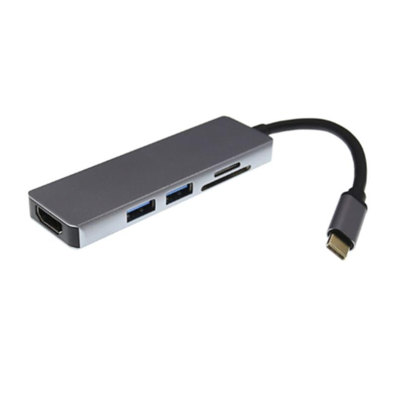 USB Typ C Zu HDMI + 2 x USB 3.0 + SD-Kartenleser Hub