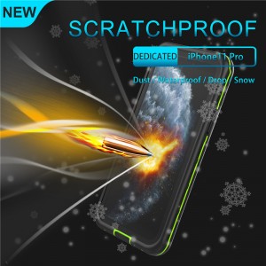 Universelles wasserdichtes Handtelefon wasserdichtes Gehäuse iphone wasserdichtes Telefon für iphone 11 pro ((schwarz) mit massiver Rückendeckung