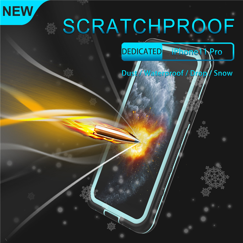 Wasserfeste Tasche des wasserdichten Handyzubehörs für tauchfähigen Fall des Telefons für iphone 11 Pro (blau) mit fester Farbrückseitenabdeckung