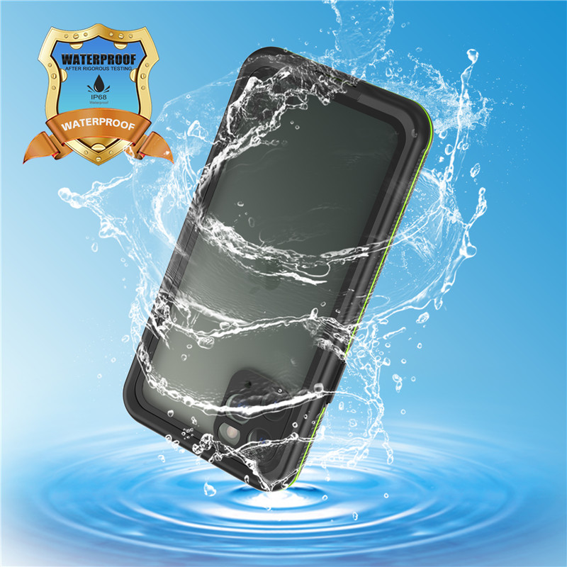 Unterwassergehäuse wasserdichter Halter iPhone 11 Pro wasserdichtes Gehäuse (schwarz) mit transparenter rückseitiger Abdeckung