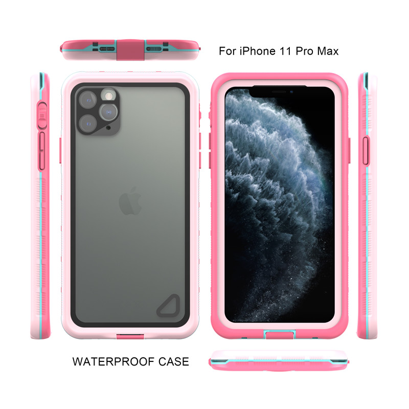 Wasserdichter hüllenbeutel staubdichtes iphone 11 pro max hülle wasserdichte handyhülle (pink) mit transparenter rückseitiger abdeckung