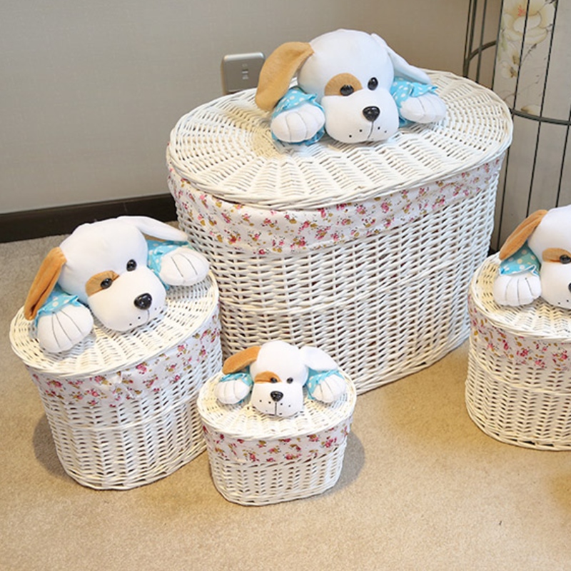 Wäschekorb der Weide mit Deckel