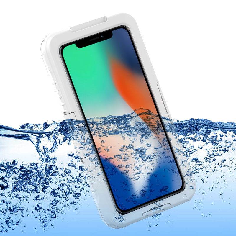 Universal-Handy wasserdichte Hülle kleine klare wasserdichte Hülle Unterwasserkameratasche für das iPhone XS Max (Weiß)