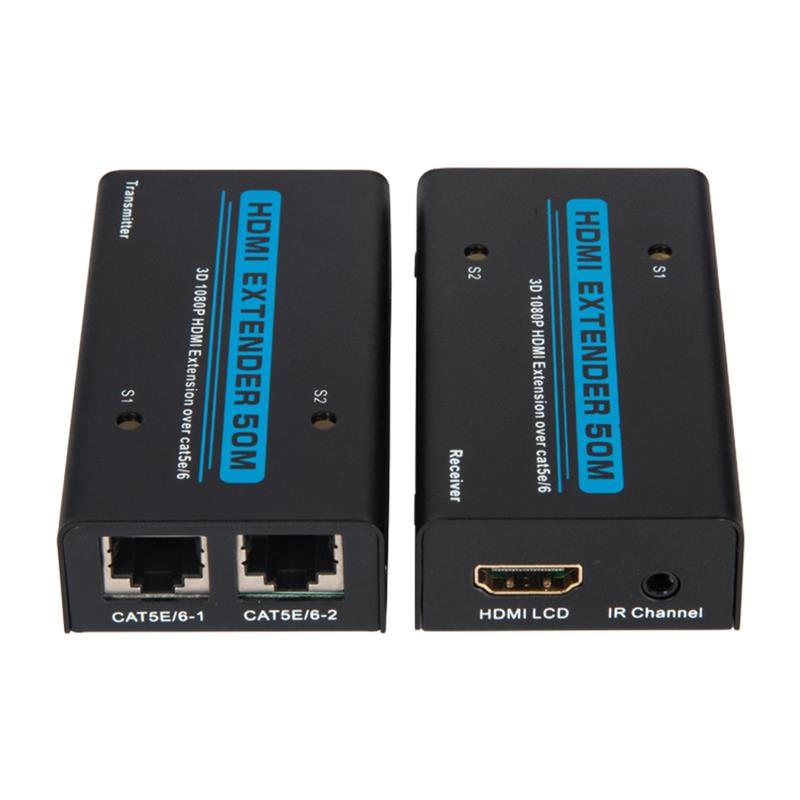 V1.3 HDMI Extender 50m über Dual Cat5e / 6-Kabel Unterstützt Full HD 1080P