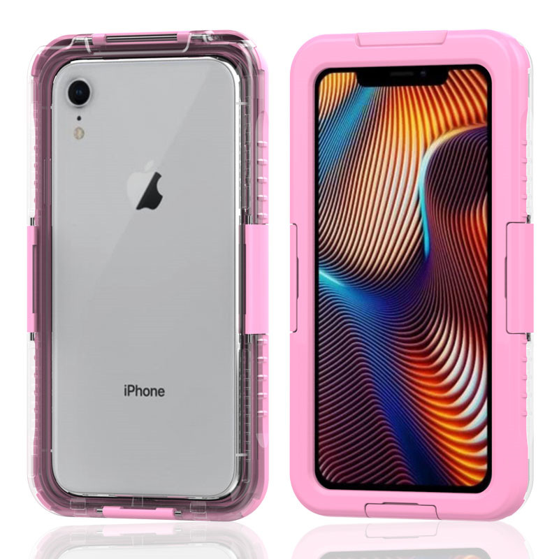 Cheap iphone XR Fall lebenssicher wher& Kombi35;101; um Unterwasser-iphone Fall wasserdicht Gehäuse für Telefon und Geldbörse (Pink)