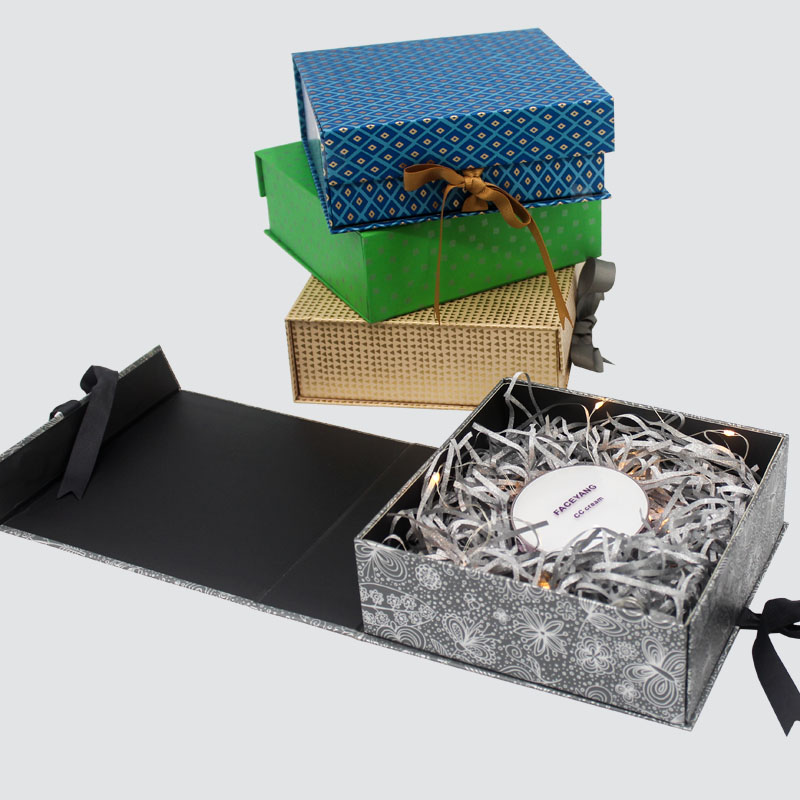 Leichte Faltung Geschenkbox Essen Kerzen Schokolade Seide Ribbon Schöne Box