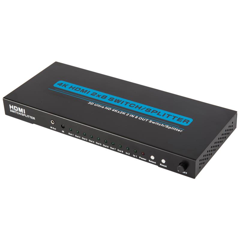 4K / 30Hz HDMI 2x8 Switcher / Splitter Unterstützung 3D Ultra HD 4Kx2K / 30Hz