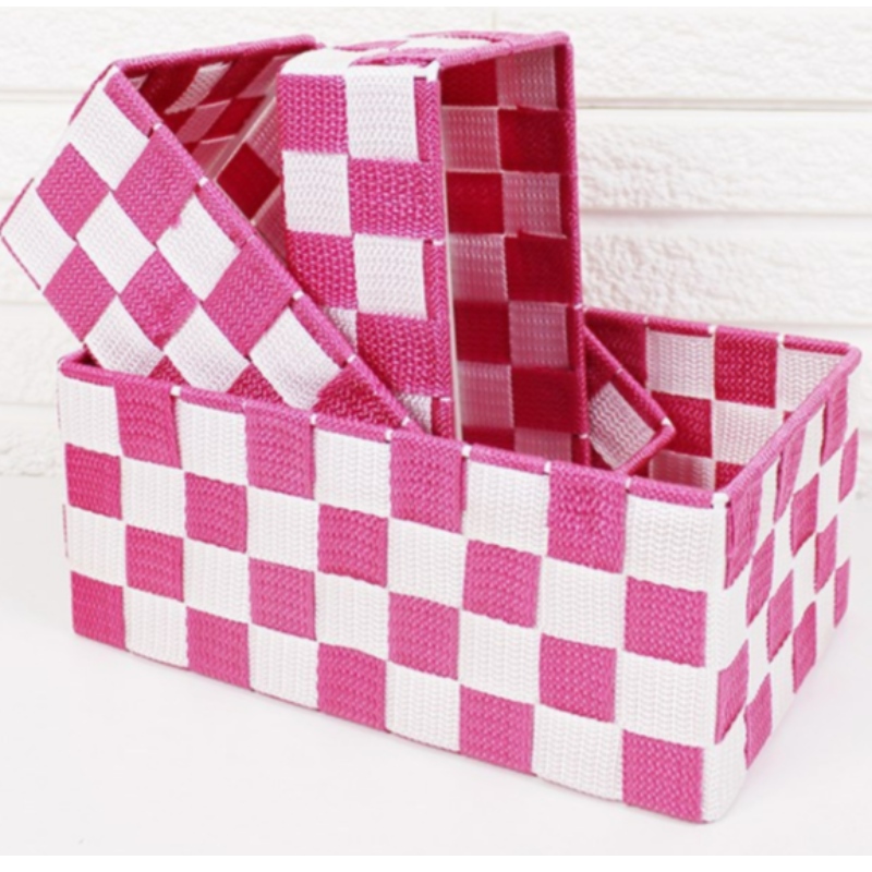 Handgefertigter Korb aus gewebtem Polypropylen