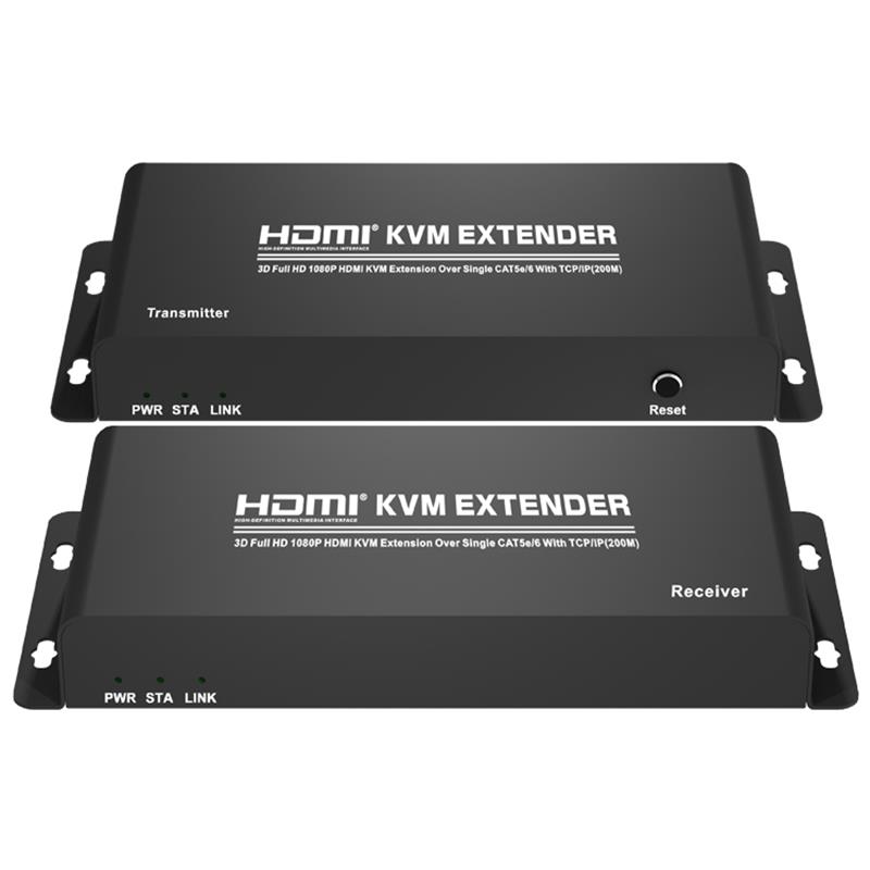 HDMI KVM Extender 200 m über Single CAT5e / 6 mit TCP / IP-Unterstützung Full HD 1080P
