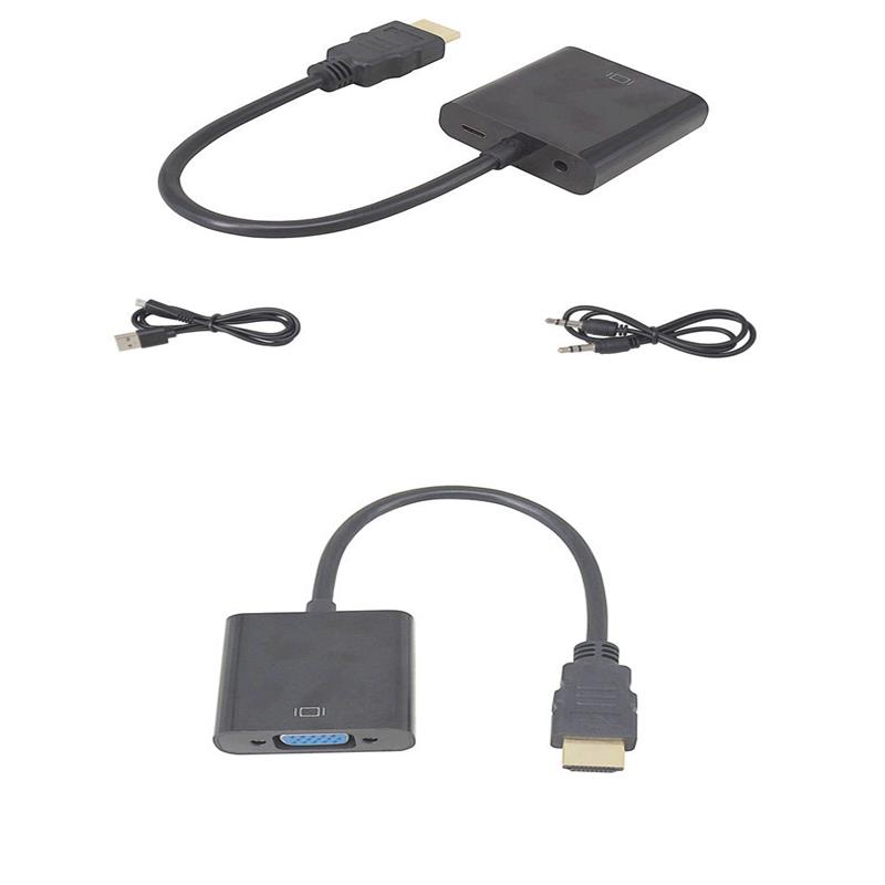 1080P HDMI bis VGA 15cm Kabel mit 3,5mm Audio,Micro USB zum Aufladen