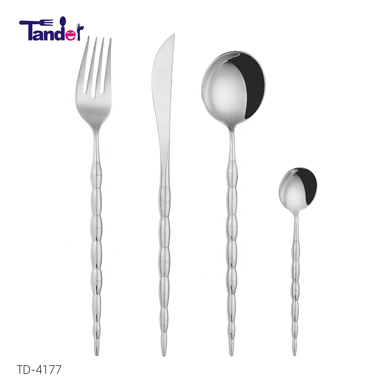 Tander-neue europäische Edelstahl Heimartikel Flachware Metall inox Besteck Set